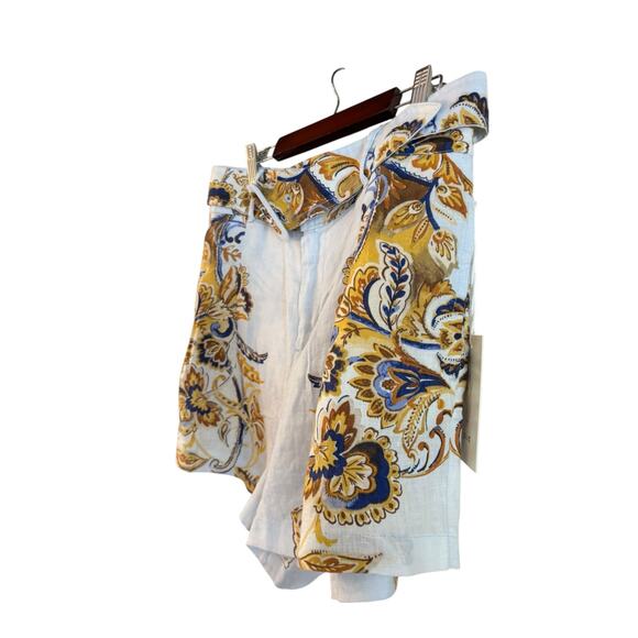 JOIE 100% Linen Multicolor Floral Dress Shorts With Matching Belt Large NWT - Picture 4 of 5
